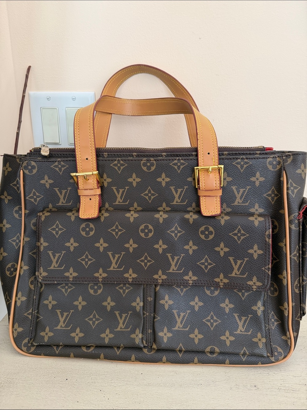 Monogram bag in Brown with Tan Trim